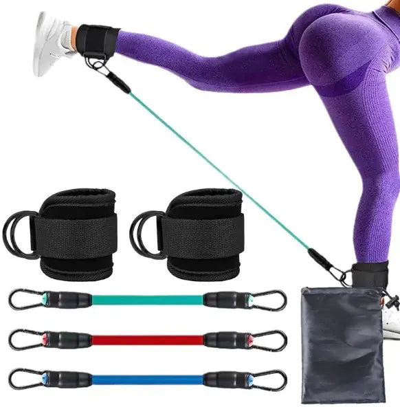 Bandas de Resistencia para Piernas y Glúteos con Correa de Tobillo – Entrenamiento Fitness